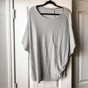 Bloomin Grey and White Striped Top Large